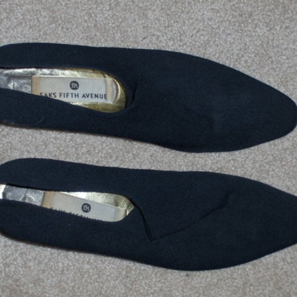 Saks Fifth Avenue Black Pumps Heel Shoes 8.5 - Picture 4 of 4